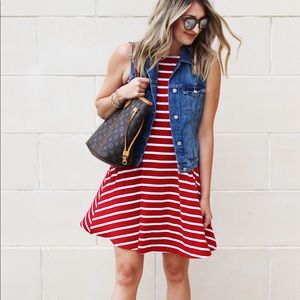 Old Navy Medium Tall Red Striped Tank Top Swing Dress